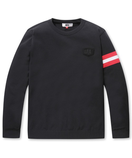 WAAC(ワック)の「《WAAC》MENS カラーライン クルーネックニット(ニット/セーター・メンズ・ブラック/ブルー系その他/レッド・1/4/2/3)」の2枚目の写真