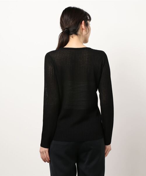 LOWRYS FARM（ローリーズファーム）の「シアーリブニットプルオーバーＬＳ　938159（ニット/セーター・レディース・ブラック/グリーン/アイボリー・FREE）」の8枚目の写真