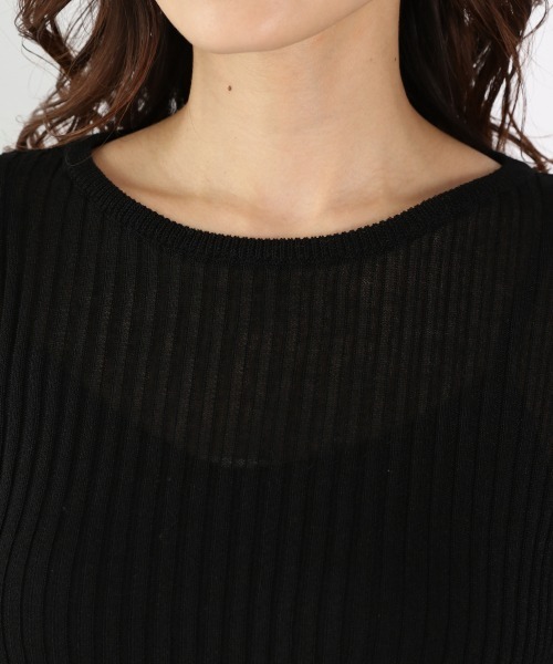 LOWRYS FARM（ローリーズファーム）の「シアーリブニットプルオーバーＬＳ　938159（ニット/セーター・レディース・ブラック/グリーン/アイボリー・FREE）」の7枚目の写真