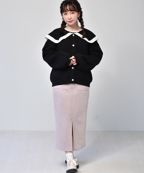 Malbon セーラー襟ニットベスト×スカート ✨完売希少 美品⛳ M ems excite（エムズエキサイト）の「セーラーデカ襟ニットカーデ