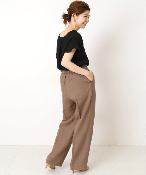 Simplicite（サンプリシテ）の「サイドバックルリネン PT◆（その他パンツ・レディース・ブラウン/ベージュ・FREE）」の5枚目の写真