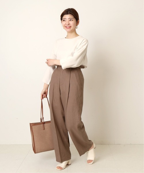 Simplicite（サンプリシテ）の「サイドバックルリネン PT◆（その他パンツ・レディース・ブラウン/ベージュ・FREE）」の6枚目の写真