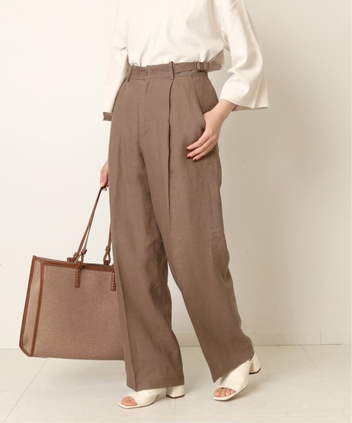 Simplicite（サンプリシテ）の「サイドバックルリネン PT◆（その他パンツ・レディース・ブラウン/ベージュ・FREE）」の7枚目の写真