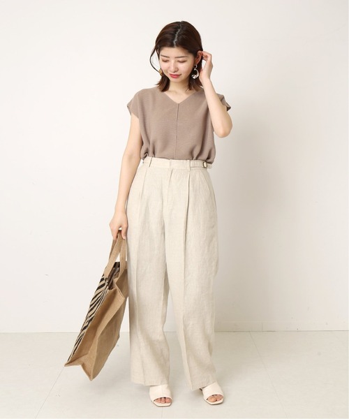 Simplicite（サンプリシテ）の「サイドバックルリネン PT◆（その他パンツ・レディース・ブラウン/ベージュ・FREE）」の10枚目の写真