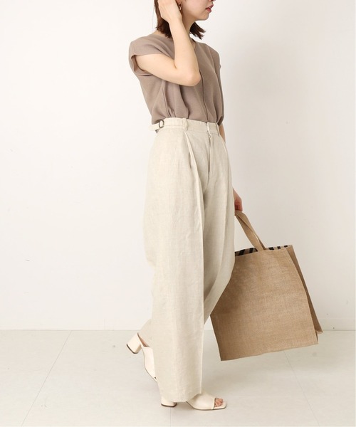 Simplicite（サンプリシテ）の「サイドバックルリネン PT◆（その他パンツ・レディース・ブラウン/ベージュ・FREE）」の12枚目の写真