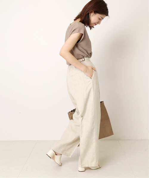 Simplicite（サンプリシテ）の「サイドバックルリネン PT◆（その他パンツ・レディース・ブラウン/ベージュ・FREE）」の13枚目の写真