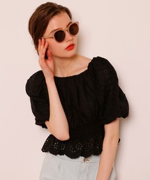 Seemi. byNICECLAUP | コットンレースパフ袖ブラウス(シャツ/ブラウス)
