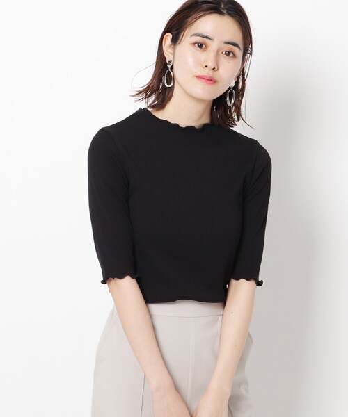 THE SHOP TK （ザ ショップ ティーケー ）の「◆リブメローデザインプルオーバー（Tシャツ/カットソー・レディース・ライトベージュ/ブラック/ホワイト系・13/12）」の2枚目の写真