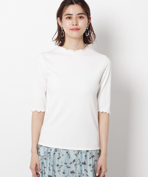 THE SHOP TK （ザ ショップ ティーケー ）の「◆リブメローデザインプルオーバー（Tシャツ/カットソー・レディース・ライトベージュ/ブラック/ホワイト系・13/12）」の4枚目の写真