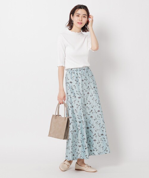 THE SHOP TK （ザ ショップ ティーケー ）の「◆リブメローデザインプルオーバー（Tシャツ/カットソー・レディース・ライトベージュ/ブラック/ホワイト系・13/12）」の5枚目の写真