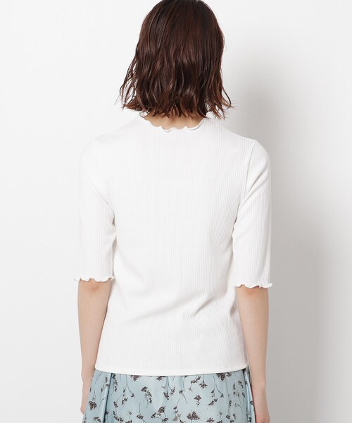 THE SHOP TK （ザ ショップ ティーケー ）の「◆リブメローデザインプルオーバー（Tシャツ/カットソー・レディース・ライトベージュ/ブラック/ホワイト系・13/12）」の7枚目の写真