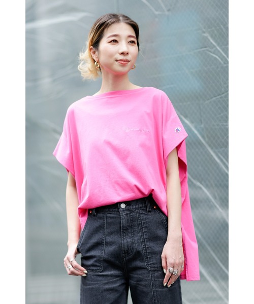 Champion(チャンピオン)の「(Champion)<ROSE BUD別注>Championチャンピオンカットソー(Tシャツ/カットソー・レディース・ブラック/ピンク/グリーン/ホワイト系その他・MEDIUM/SMALL)」の4枚目の写真