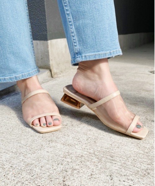 Heather(ヘザー)の「チュールスリッパサンダル2_947254(サンダル・レディース・ブラック/ベージュ/グレー・L/M)」の3枚目の写真