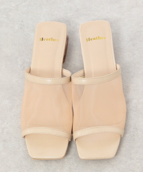 Heather(ヘザー)の「チュールスリッパサンダル2_947254(サンダル・レディース・ブラック/ベージュ/グレー・L/M)」の4枚目の写真