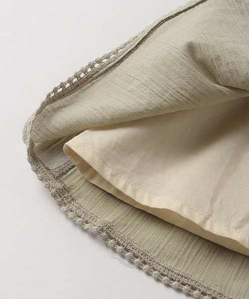 petit main（プティマイン）の「胸シャーリングドッキングワンピース（ワンピース・キッズ・ライトグリーン/ライトピンク・130cm/100cm/110cm/120cm/90cm/80ｃｍ）」の3枚目の写真