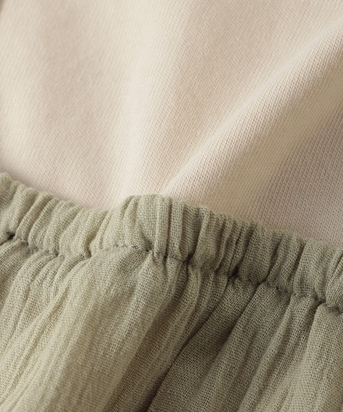 petit main（プティマイン）の「胸シャーリングドッキングワンピース（ワンピース・キッズ・ライトグリーン/ライトピンク・130cm/100cm/110cm/120cm/90cm/80ｃｍ）」の6枚目の写真