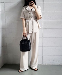 me+em select | 【セットアップ】ウエストマークジャケット+タックワイドパンツ(セットアップ)