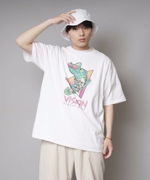 【VISION STREET WEAR/ビジョンストリートウェア】カメレオンイラストTシャツ ワンポイントバックプリントブランドロゴ