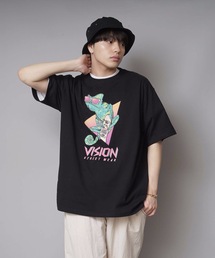 【VISION STREET WEAR/ビジョンストリートウェア】カメレオンイラストTシャツ 　ワンポイントバックプリントブランドロゴ