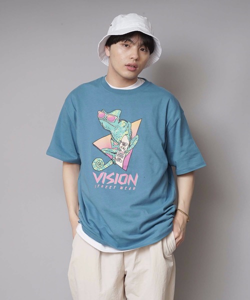 VISION STREET WEAR(ヴィジョンストリートウェア)の「【VISION STREET WEAR/ビジョンストリートウェア】カメレオンイラストTシャツ ワンポイントバックプリントブランドロゴ(Tシャツ/カットソー・メンズ・ブルー系その他/ブラック/ホワイト・LARGE/X-LARGE/MEDIUM)」の16枚目の写真