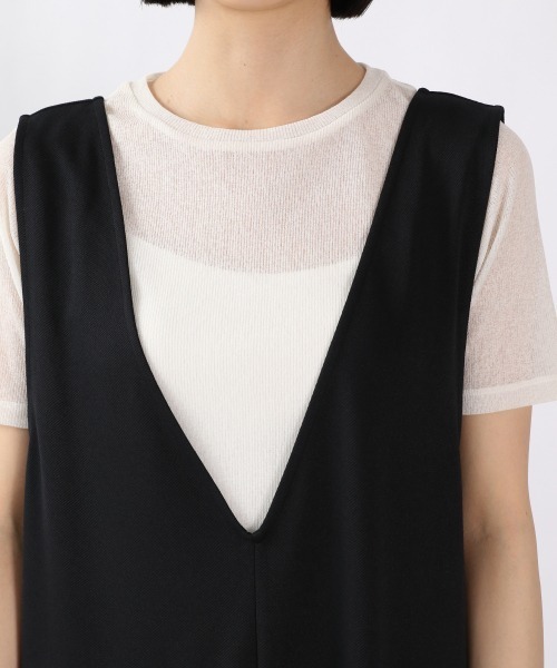 LOWRYS FARM（ローリーズファーム）の「Ｖネックアキサロペット　944393（サロペット/オーバーオール・レディース・ブラック/ダークブラウン/グリーン/アイボリー・FREE）」の5枚目の写真