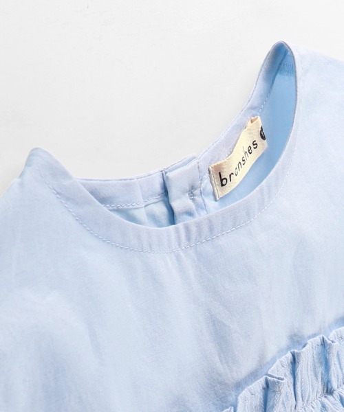 BRANSHES（ブランシェス）の「二段フリルチュニック（チュニック・キッズ・サックスブルー/ピンク・130cm/140cm/100cm/110cm/90cm/150cm/120cm）」の6枚目の写真