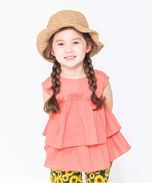 BRANSHES（ブランシェス）の「二段フリルチュニック（チュニック・キッズ・サックスブルー/ピンク・130cm/140cm/100cm/110cm/90cm/150cm/120cm）」の18枚目の写真