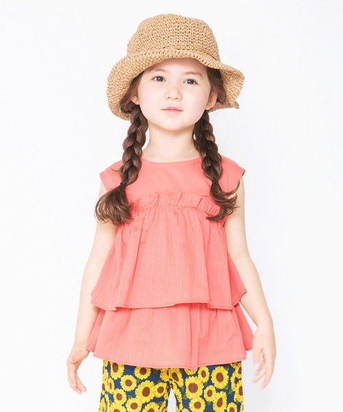 BRANSHES（ブランシェス）の「二段フリルチュニック（チュニック・キッズ・サックスブルー/ピンク・130cm/140cm/100cm/110cm/90cm/150cm/120cm）」の9枚目の写真