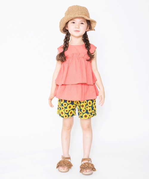 BRANSHES（ブランシェス）の「二段フリルチュニック（チュニック・キッズ・サックスブルー/ピンク・130cm/140cm/100cm/110cm/90cm/150cm/120cm）」の5枚目の写真