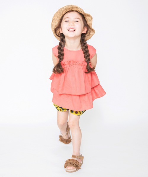 BRANSHES（ブランシェス）の「二段フリルチュニック（チュニック・キッズ・サックスブルー/ピンク・130cm/140cm/100cm/110cm/90cm/150cm/120cm）」の10枚目の写真