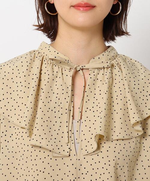 THE SHOP TK (ザ ショップ ティーケー )の「◆ランダムドット襟フリルブラウス(シャツ/ブラウス・レディース・ブラック系/ベージュ系・12/13)」の9枚目の写真