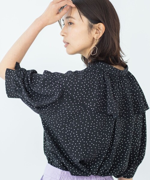 THE SHOP TK (ザ ショップ ティーケー )の「◆ランダムドット襟フリルブラウス(シャツ/ブラウス・レディース・ブラック系/ベージュ系・12/13)」の15枚目の写真