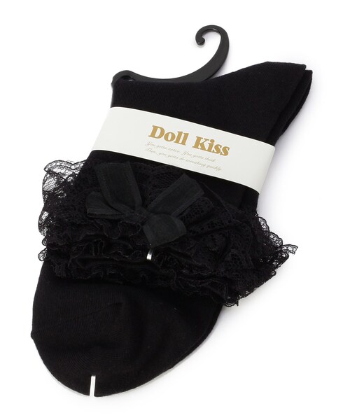 DOLL KISS(ドールキス)の「◆レースクルーソックス 靴下(ソックス/靴下・レディース・ホワイト/ブラック・99)」の3枚目の写真