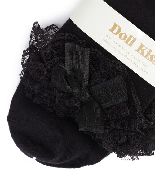 DOLL KISS(ドールキス)の「◆レースクルーソックス 靴下(ソックス/靴下・レディース・ホワイト/ブラック・99)」の5枚目の写真