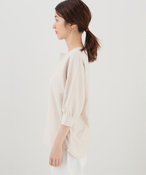 SLOBE IENA(スローブイエナ)の「パイルキーネックプルオーバー【手洗い可能】◆(Tシャツ/カットソー・レディース・ナチュラル/ブラック・FREE)」の5枚目の写真