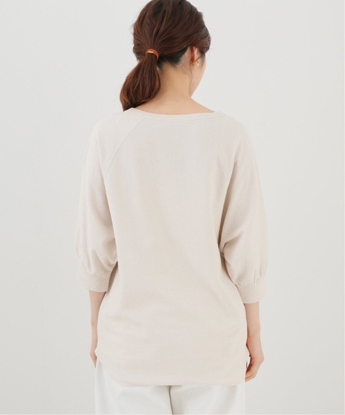 SLOBE IENA(スローブイエナ)の「パイルキーネックプルオーバー【手洗い可能】◆(Tシャツ/カットソー・レディース・ナチュラル/ブラック・FREE)」の6枚目の写真