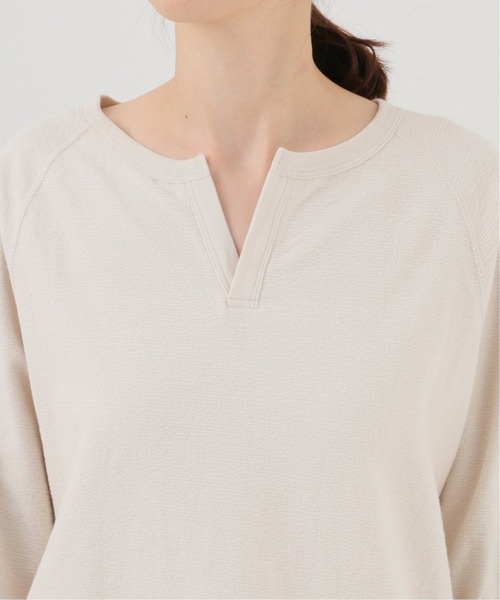 SLOBE IENA(スローブイエナ)の「パイルキーネックプルオーバー【手洗い可能】◆(Tシャツ/カットソー・レディース・ナチュラル/ブラック・FREE)」の7枚目の写真