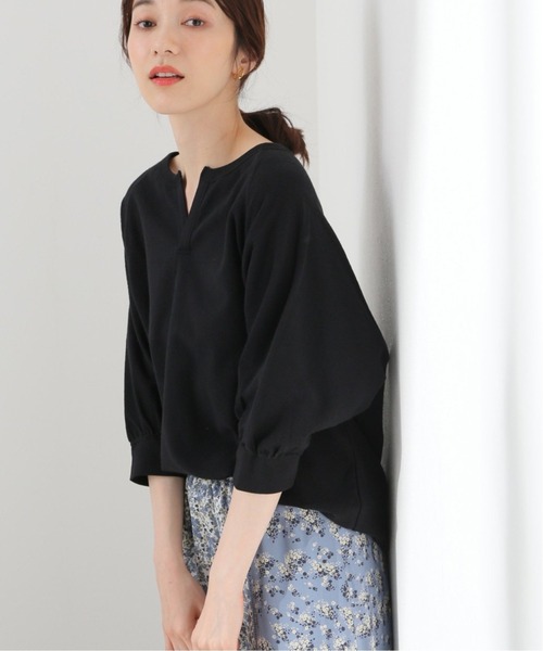 SLOBE IENA(スローブイエナ)の「パイルキーネックプルオーバー【手洗い可能】◆(Tシャツ/カットソー・レディース・ナチュラル/ブラック・FREE)」の15枚目の写真