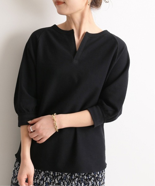 SLOBE IENA(スローブイエナ)の「パイルキーネックプルオーバー【手洗い可能】◆(Tシャツ/カットソー・レディース・ナチュラル/ブラック・FREE)」の16枚目の写真