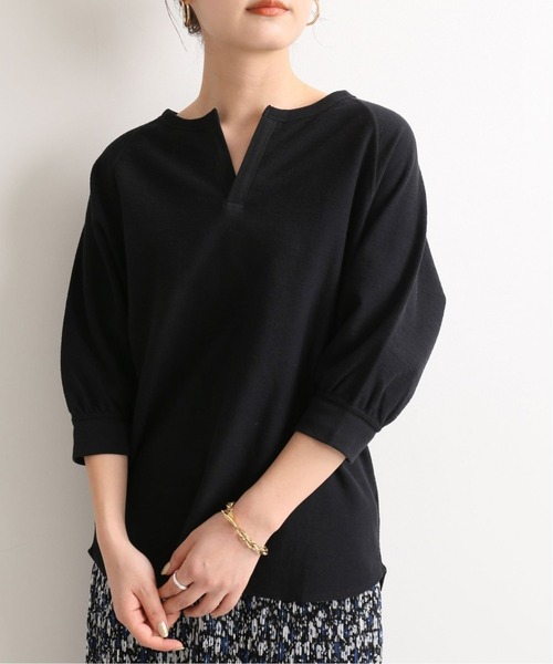 SLOBE IENA(スローブイエナ)の「パイルキーネックプルオーバー【手洗い可能】◆(Tシャツ/カットソー・レディース・ナチュラル/ブラック・FREE)」の20枚目の写真