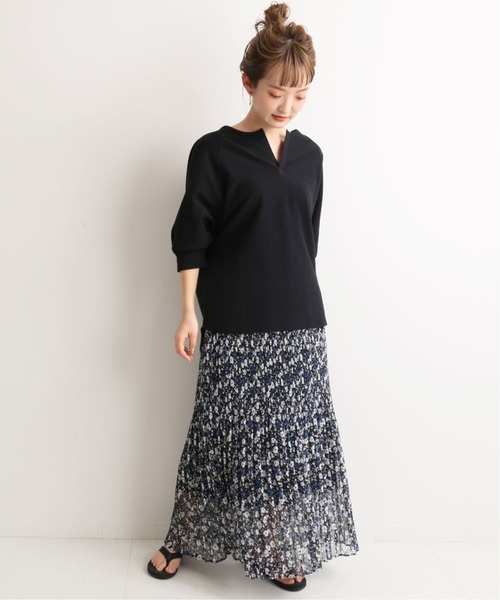 SLOBE IENA(スローブイエナ)の「パイルキーネックプルオーバー【手洗い可能】◆(Tシャツ/カットソー・レディース・ナチュラル/ブラック・FREE)」の21枚目の写真