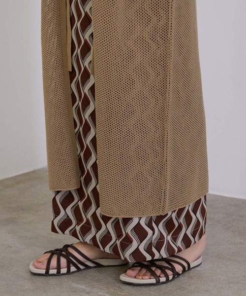 MADEMOISELLE ROPE'（マドモアゼル ロペ）の「【手洗い可】【前後2WAY】メッシュロングジレ（ベスト・レディース・ベージュ/オフホワイト・38）」の10枚目の写真