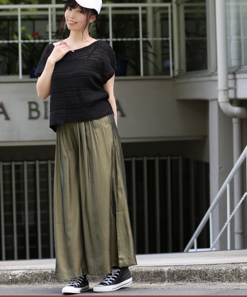 ARCANUM DESIGN（アルカナムデザイン）の「ARL 5G KNIT フレンチスリーブニット×キャミソール（ニット/セーター・レディース・ブラック/グレー/モカ/ベージュ・FREE）」の10枚目の写真