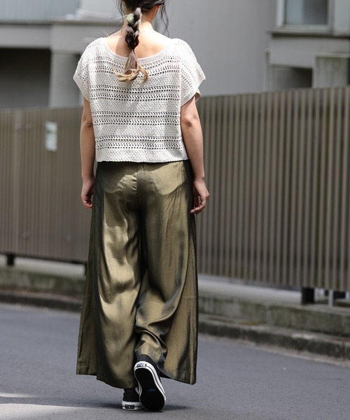 ARCANUM DESIGN（アルカナムデザイン）の「ARL 5G KNIT フレンチスリーブニット×キャミソール（ニット/セーター・レディース・ブラック/グレー/モカ/ベージュ・FREE）」の8枚目の写真