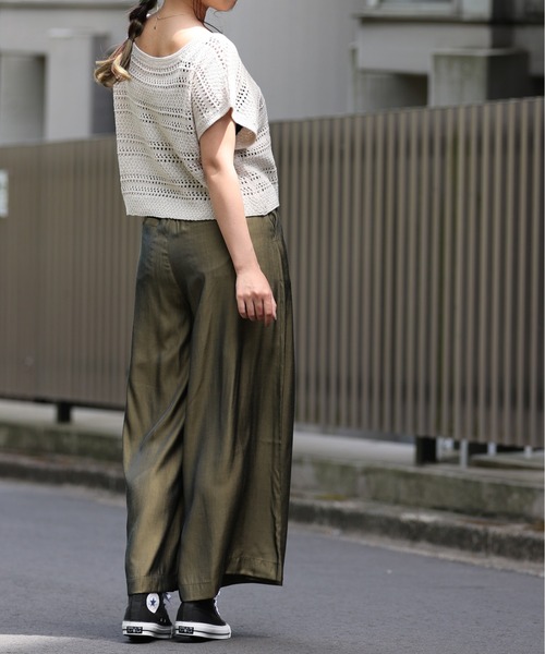 ARCANUM DESIGN（アルカナムデザイン）の「ARL 5G KNIT フレンチスリーブニット×キャミソール（ニット/セーター・レディース・ブラック/グレー/モカ/ベージュ・FREE）」の9枚目の写真