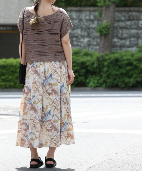 ARCANUM DESIGN（アルカナムデザイン）の「ARL 5G KNIT フレンチスリーブニット×キャミソール（ニット/セーター・レディース・ブラック/グレー/モカ/ベージュ・FREE）」の11枚目の写真