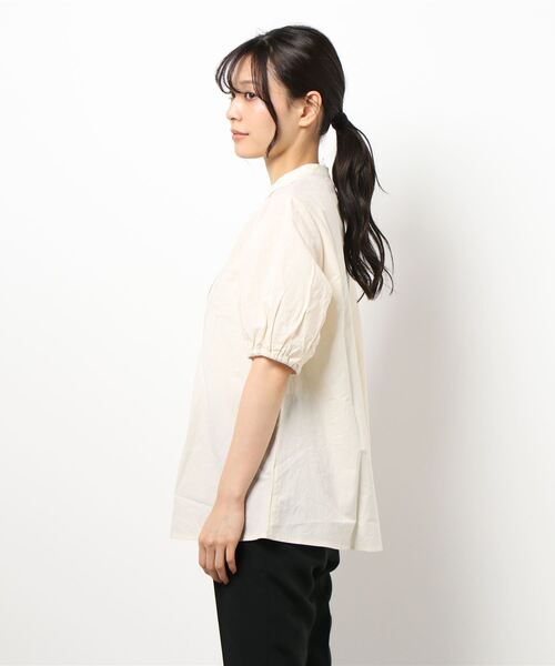 ehka sopo（エヘカソポ）の「【QR】刺繍チュニックブラウス（シャツ/ブラウス・レディース・オフホワイト/キナリ/ミント・ﾌﾘ-）」の4枚目の写真