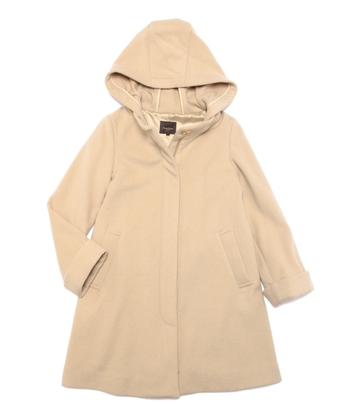 Demi-Luxe BEAMS（デミルクス ビームス）の「Demi-Luxe BEAMS / ウールモッサ フード付コート（その他アウター・レディース・ブラック/チャコールグレー/ベージュ・38/36）」の6枚目の写真