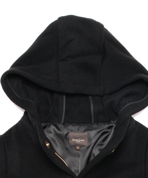 Demi-Luxe BEAMS（デミルクス ビームス）の「Demi-Luxe BEAMS / ウールモッサ フード付コート（その他アウター・レディース・ブラック/チャコールグレー/ベージュ・38/36）」の14枚目の写真