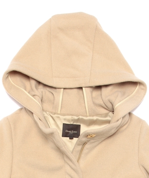 Demi-Luxe BEAMS（デミルクス ビームス）の「Demi-Luxe BEAMS / ウールモッサ フード付コート（その他アウター・レディース・ブラック/チャコールグレー/ベージュ・38/36）」の18枚目の写真